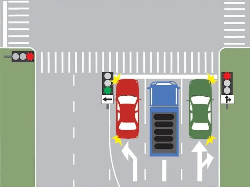 Ce autovehicul îşi poate continua deplasarea în imaginea prezentată?