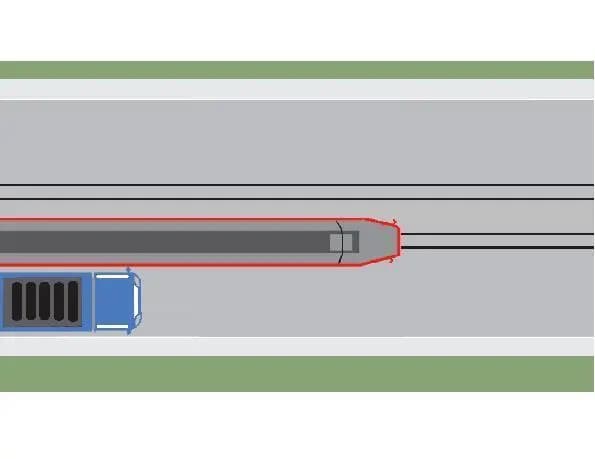 Conducatorul autocamionului din imaginea alaturata executa corect depasirea tramvaiului care se apropie de statie?